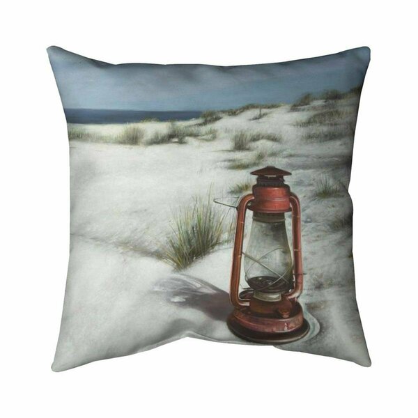 Begin Home Decor 26 x 26 in. Lantern on the Beach-Double Sided Print Indoor Pillow 5541-2626-CO160